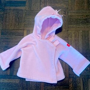 Widgeon hooded pink fleece coat 6M